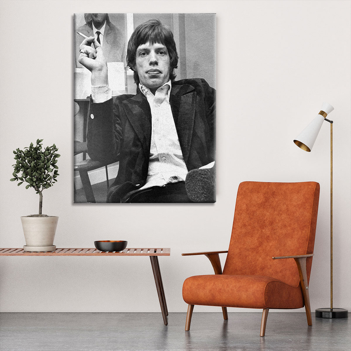 Mick Jagger with a smoke Canvas Print or Poster - Canvas Art Rocks - 6