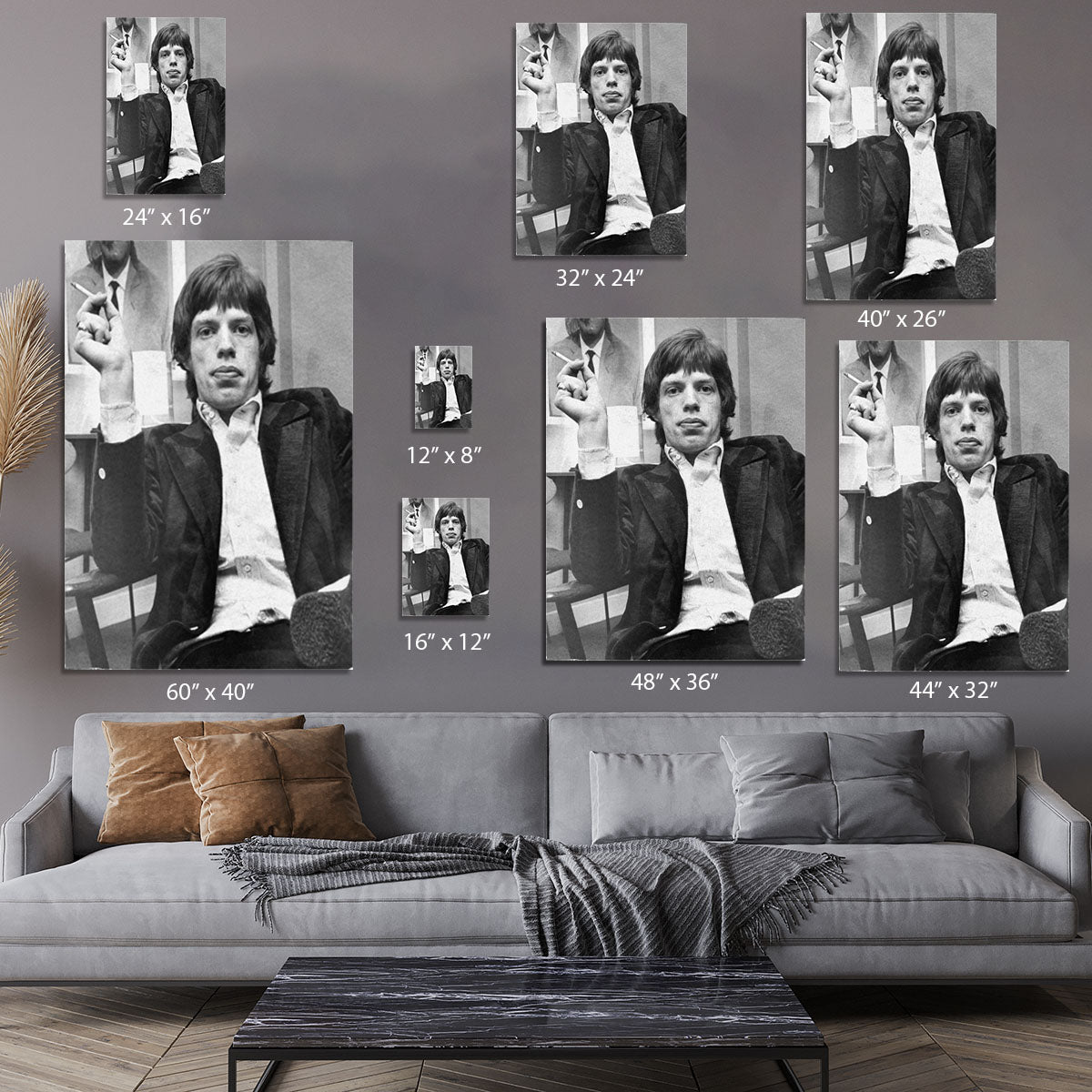 Mick Jagger with a smoke Canvas Print or Poster - Canvas Art Rocks - 7