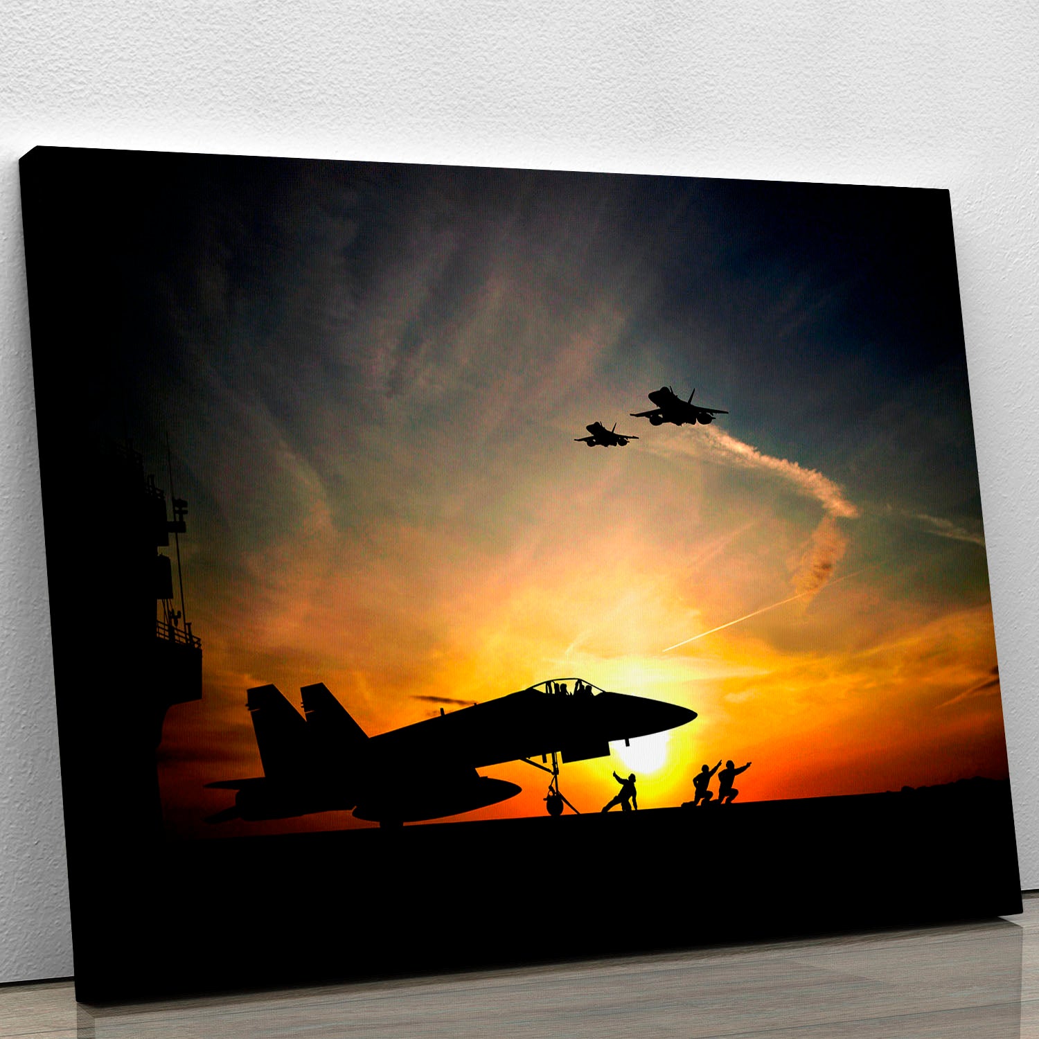 Military aircraft before take-off Canvas Print or Poster - Canvas Art Rocks - 1