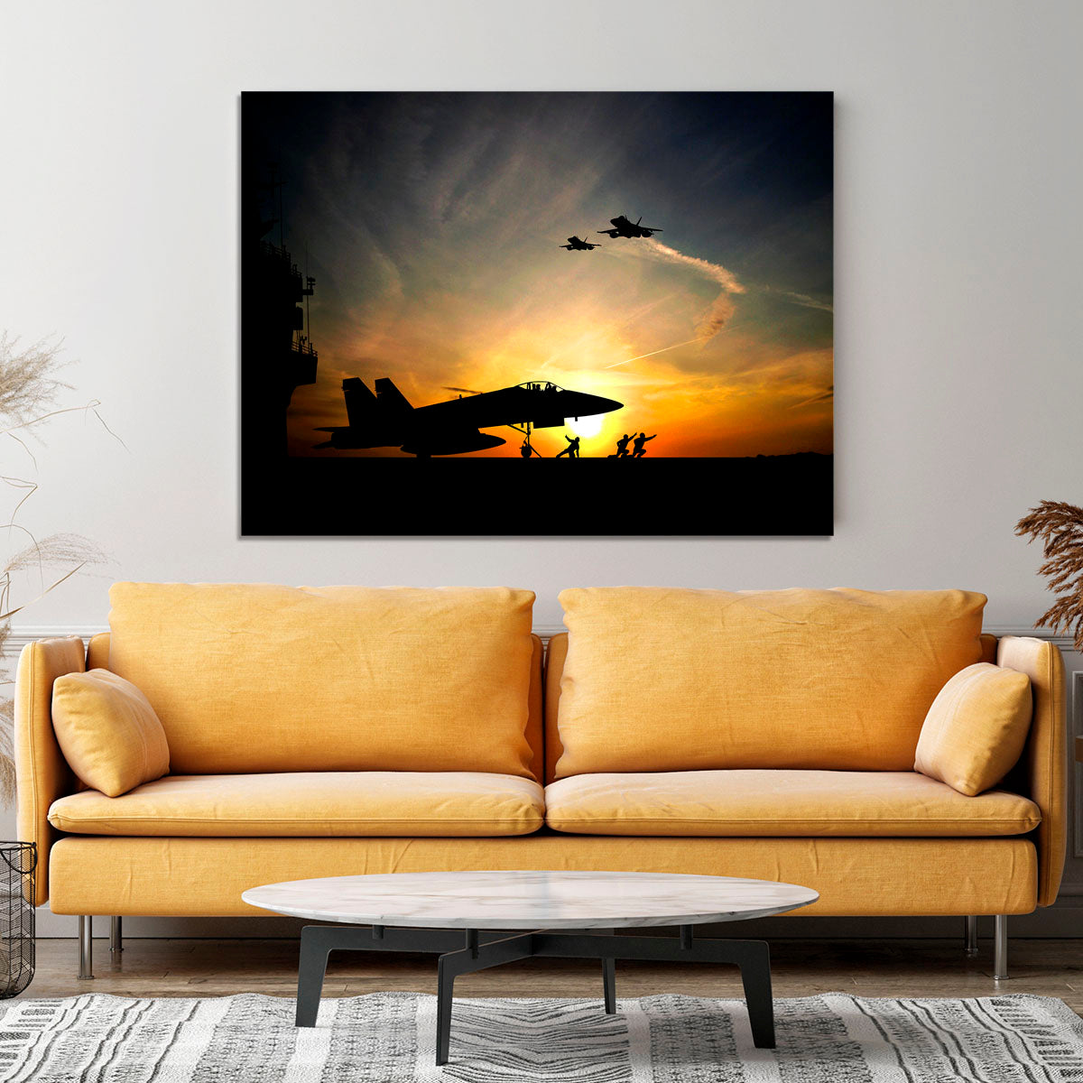 Military aircraft before take-off Canvas Print or Poster - Canvas Art Rocks - 4
