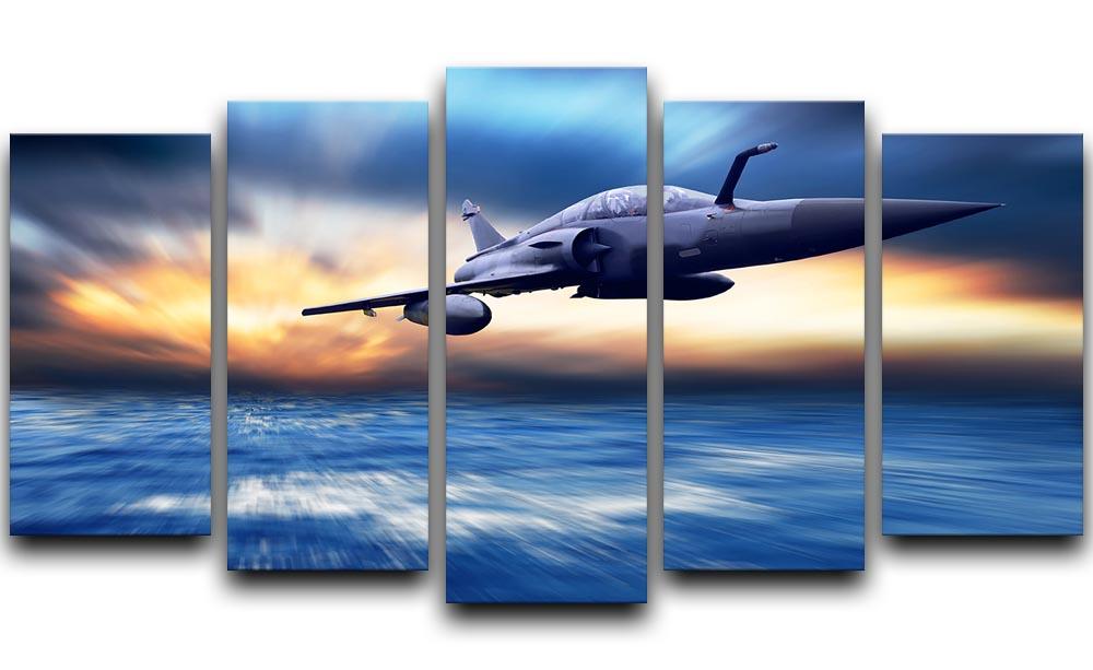 Military airplan on the speed 5 Split Panel Canvas  - Canvas Art Rocks - 1