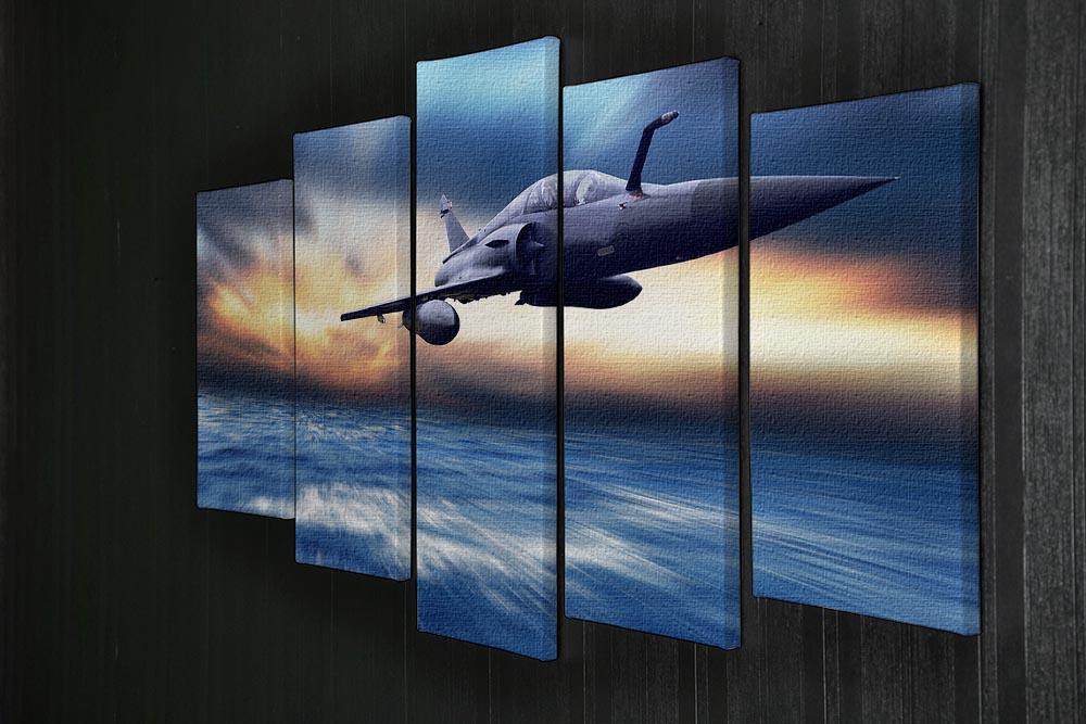 Military airplan on the speed 5 Split Panel Canvas  - Canvas Art Rocks - 2