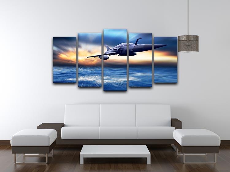 Military airplan on the speed 5 Split Panel Canvas  - Canvas Art Rocks - 3