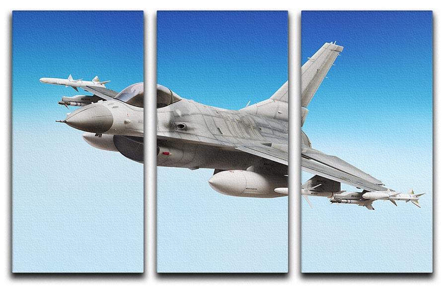 Military fighter jet close up 3 Split Panel Canvas Print - Canvas Art Rocks - 1