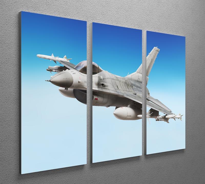 Military fighter jet close up 3 Split Panel Canvas Print - Canvas Art Rocks - 2