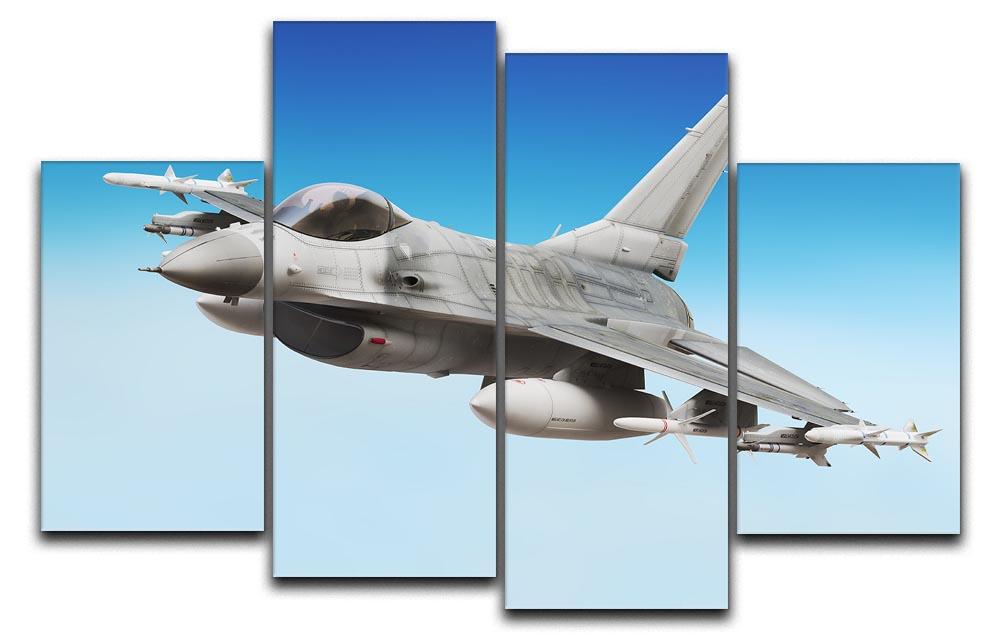 Military fighter jet close up 4 Split Panel Canvas  - Canvas Art Rocks - 1