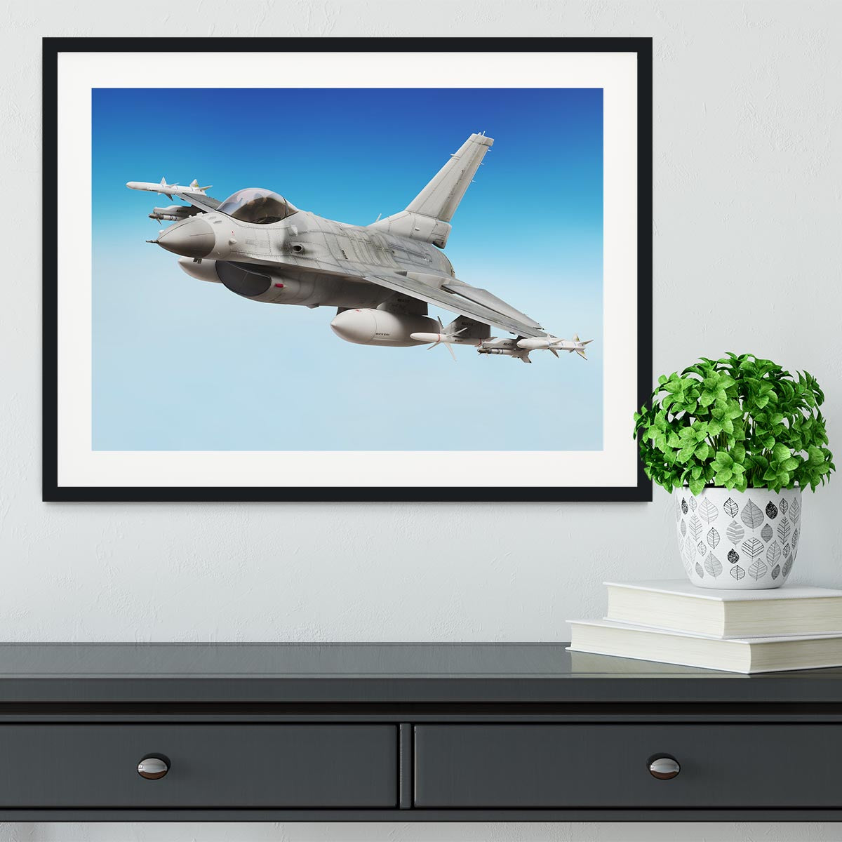 Military fighter jet close up Framed Print - Canvas Art Rocks - 1