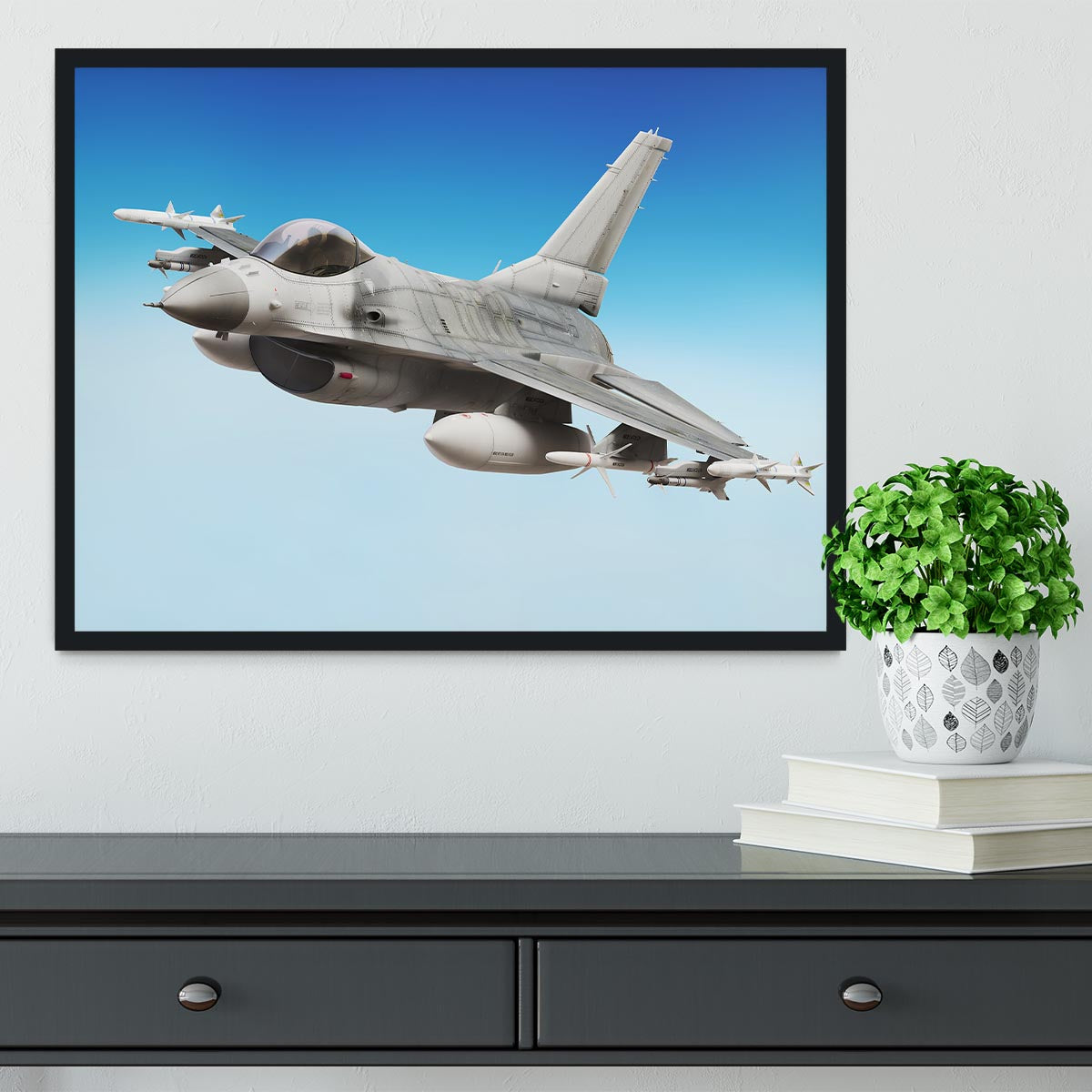 Military fighter jet close up Framed Print - Canvas Art Rocks - 2