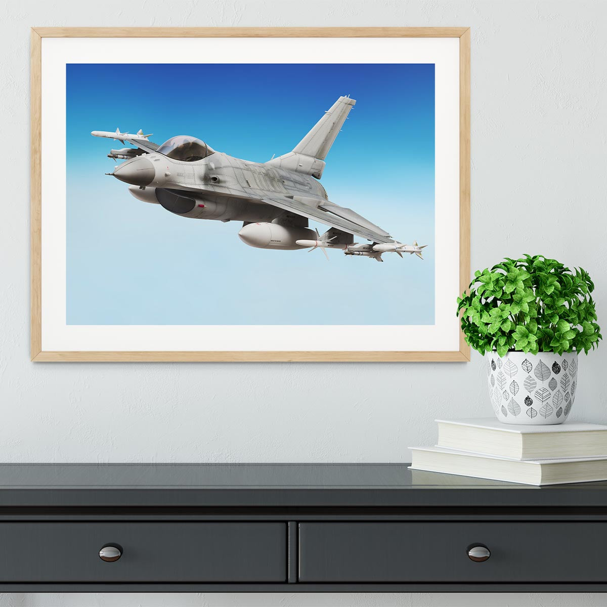 Military fighter jet close up Framed Print - Canvas Art Rocks - 3