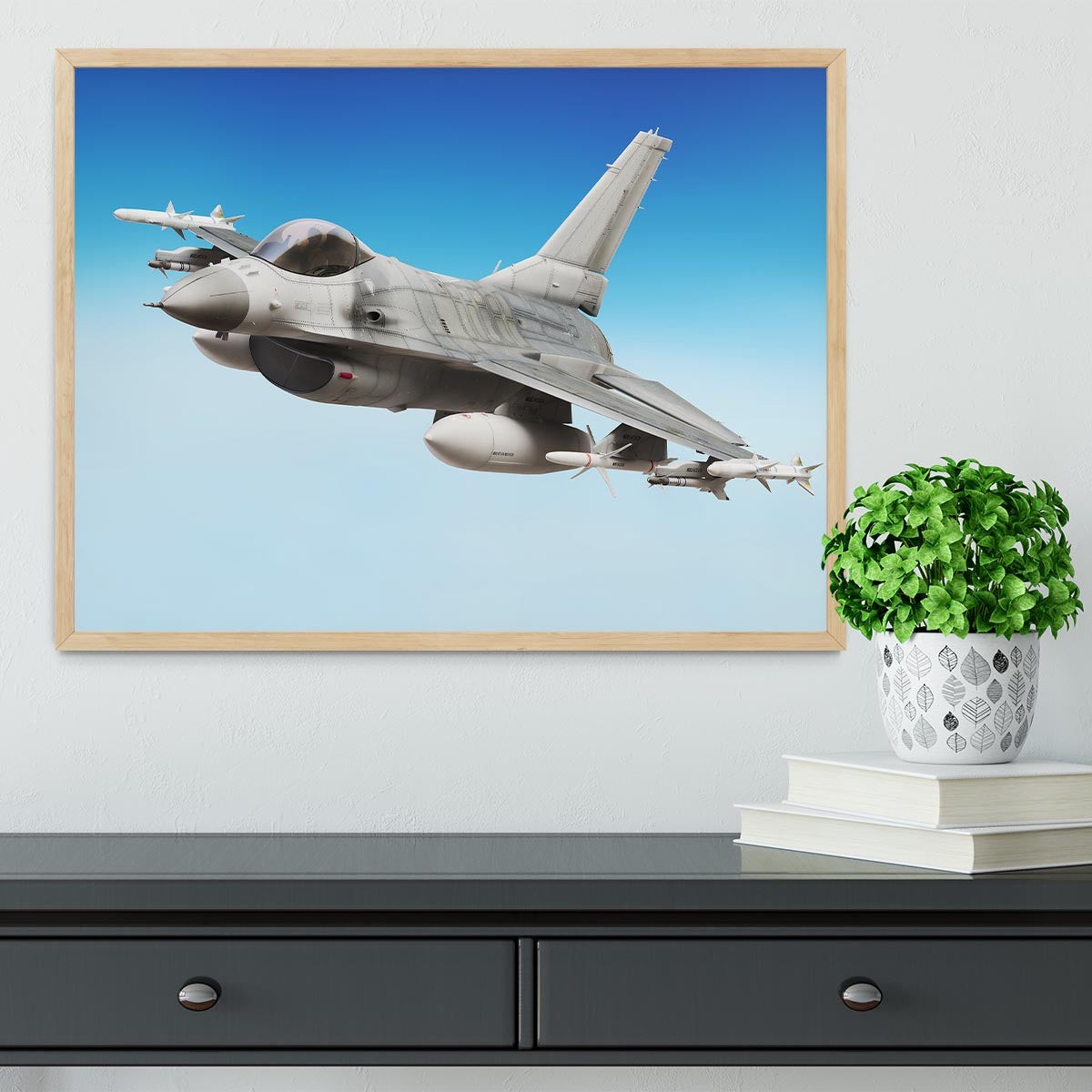 Military fighter jet close up Framed Print - Canvas Art Rocks - 4