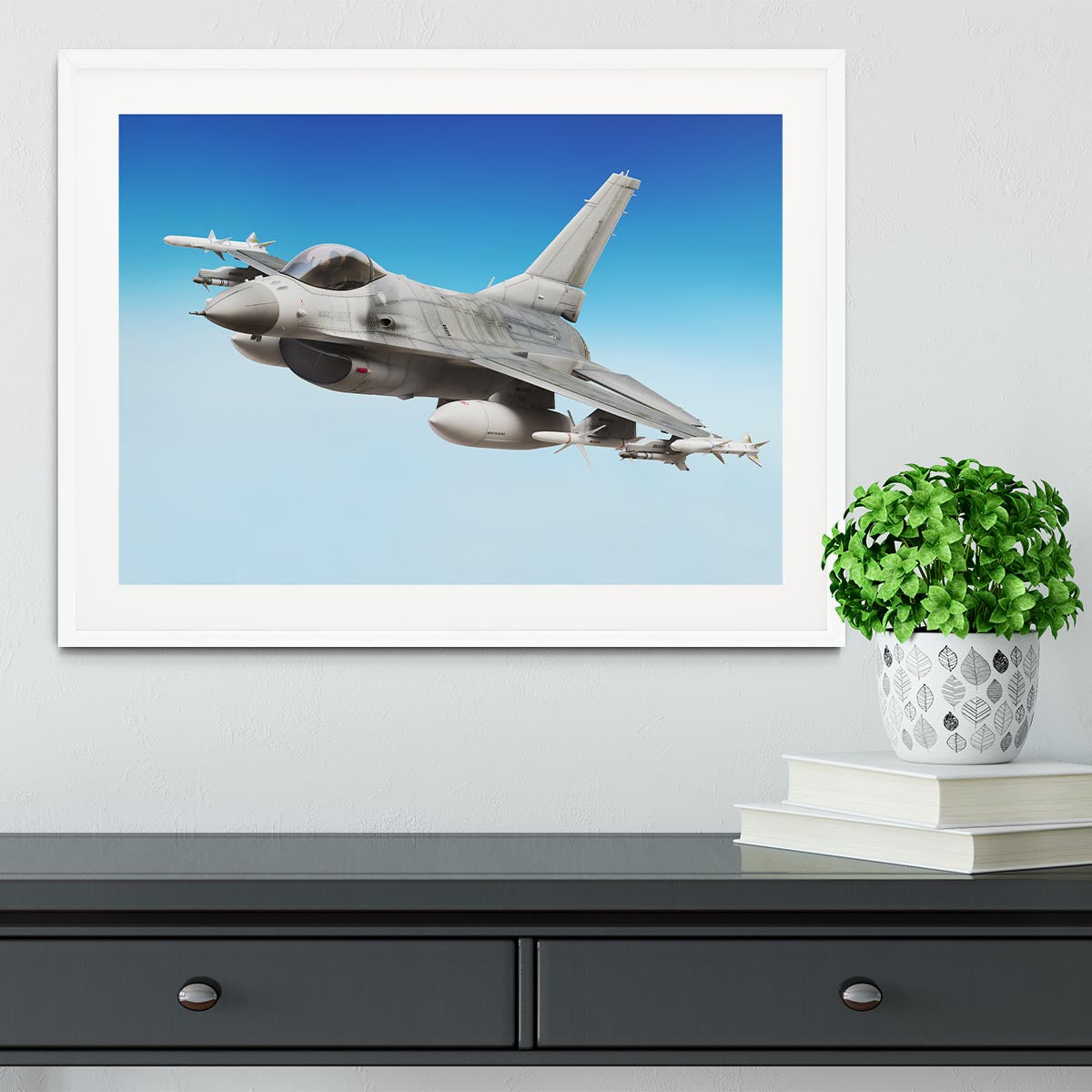 Military fighter jet close up Framed Print - Canvas Art Rocks - 5