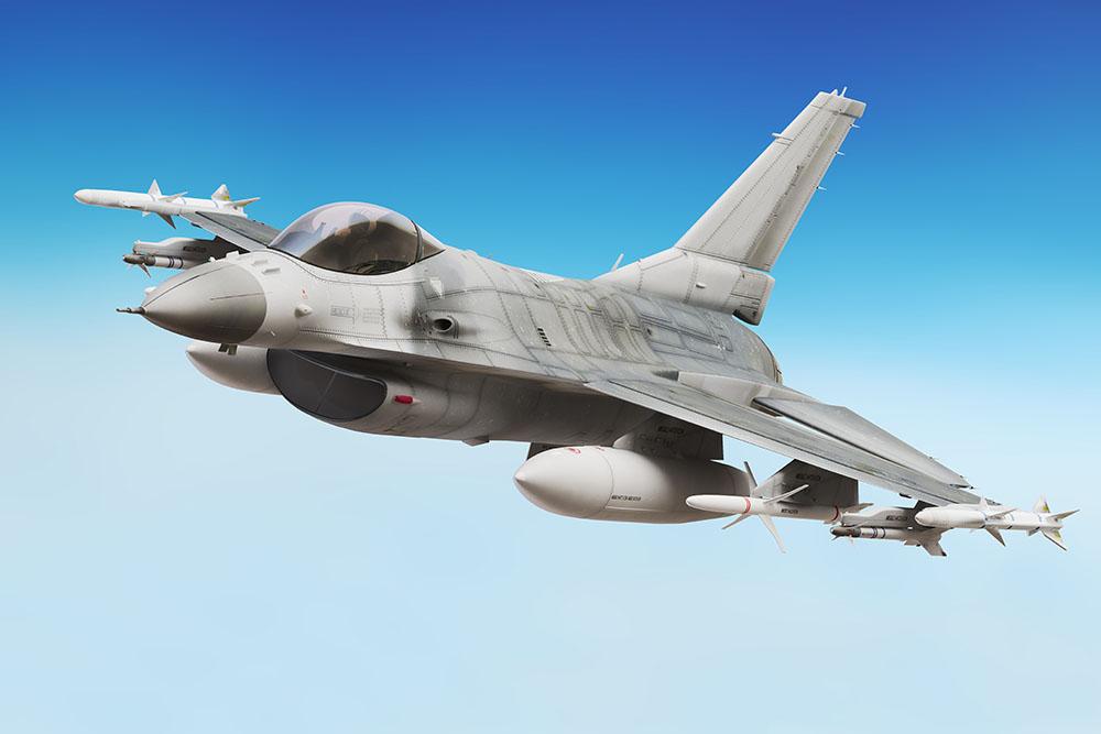 Military fighter jet close up Wall Mural Wallpaper - Canvas Art Rocks - 1