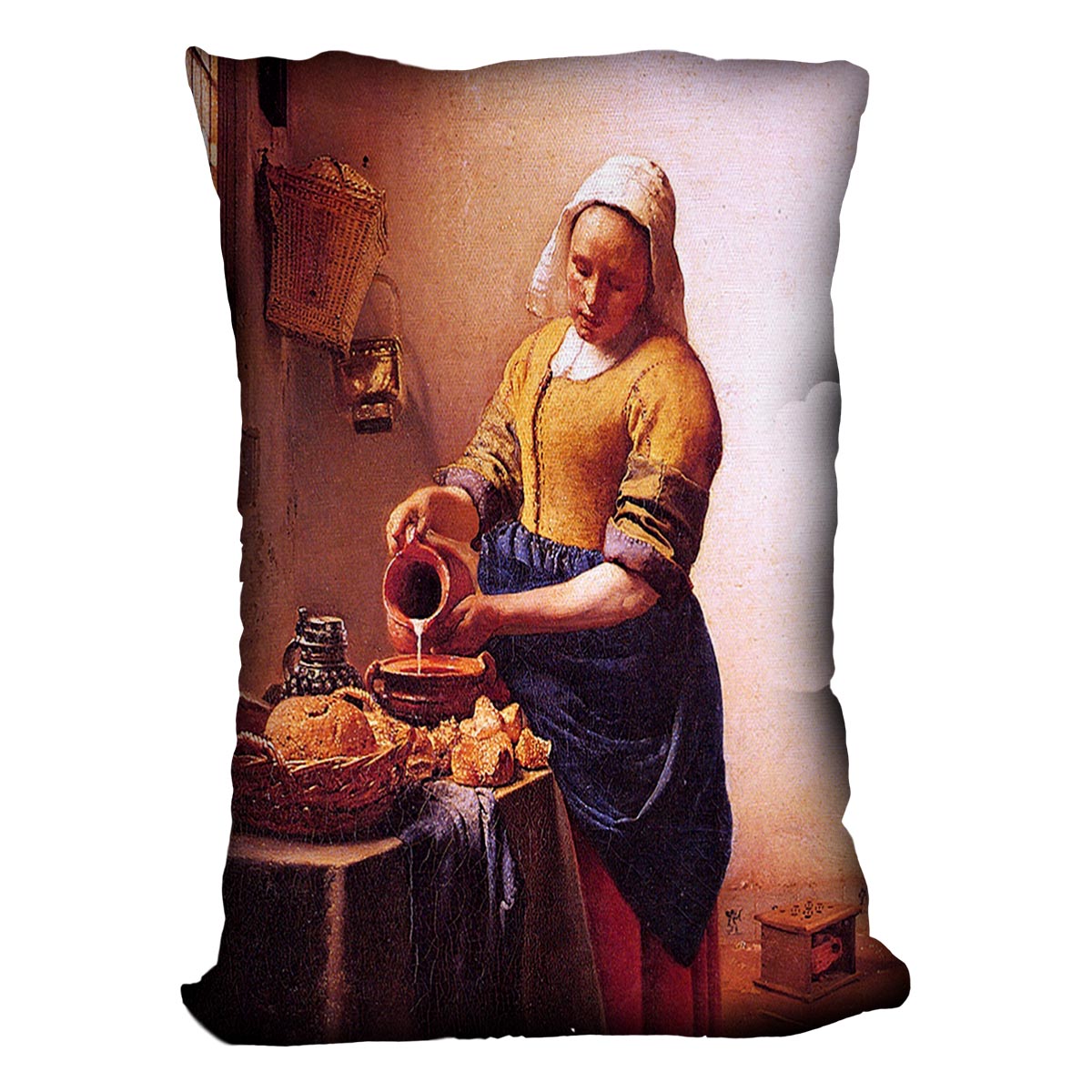 Milk maid by Vermeer Cushion
