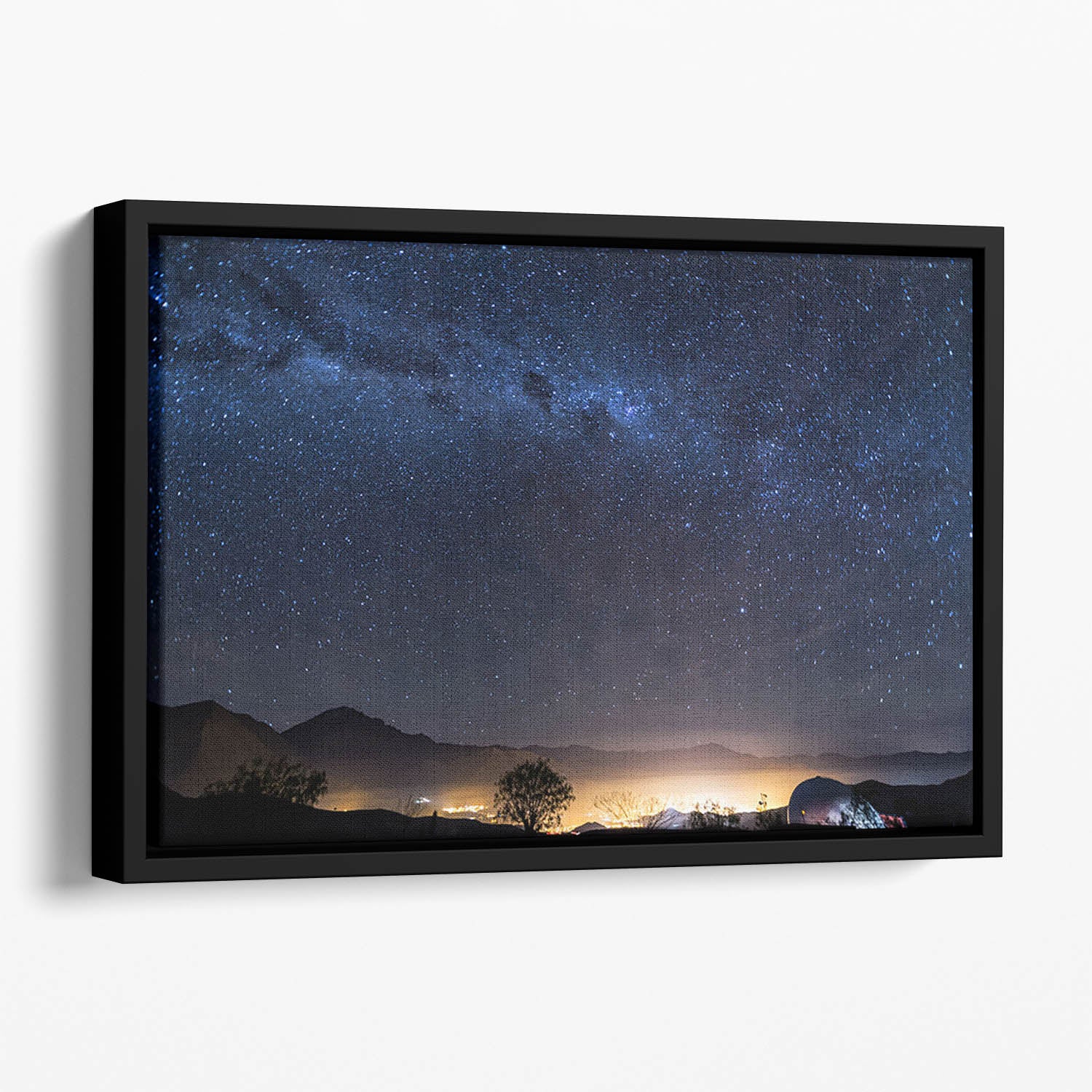 Milky Way over the Elqui Valley Floating Framed Canvas