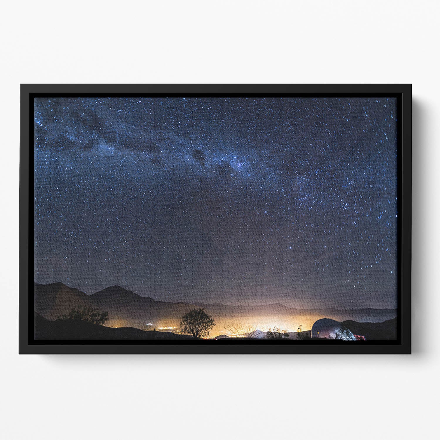 Milky Way over the Elqui Valley Floating Framed Canvas
