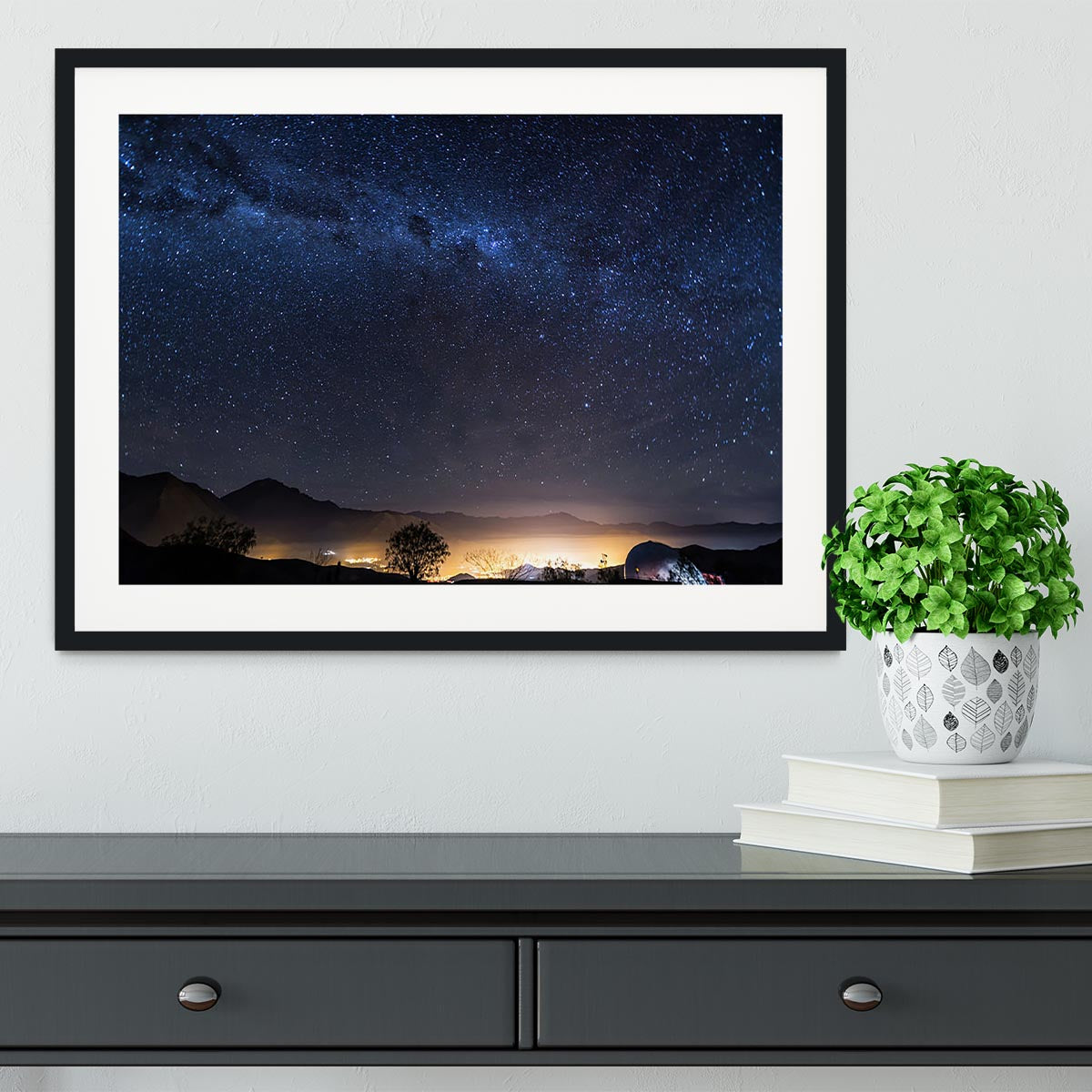Milky Way over the Elqui Valley Framed Print - Canvas Art Rocks - 1