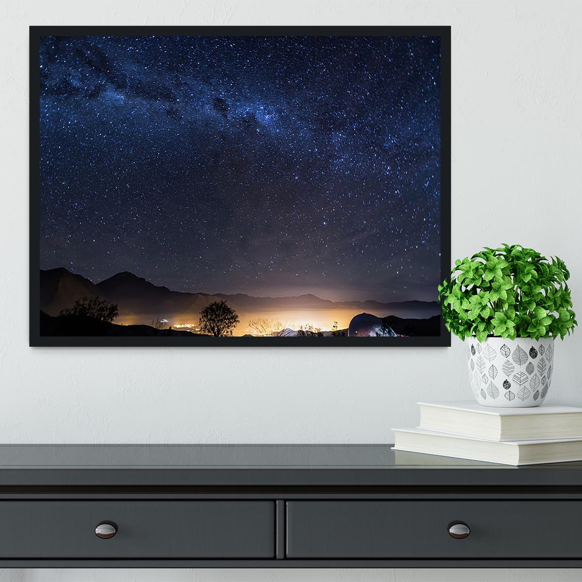 Milky Way over the Elqui Valley Framed Print - Canvas Art Rocks - 2