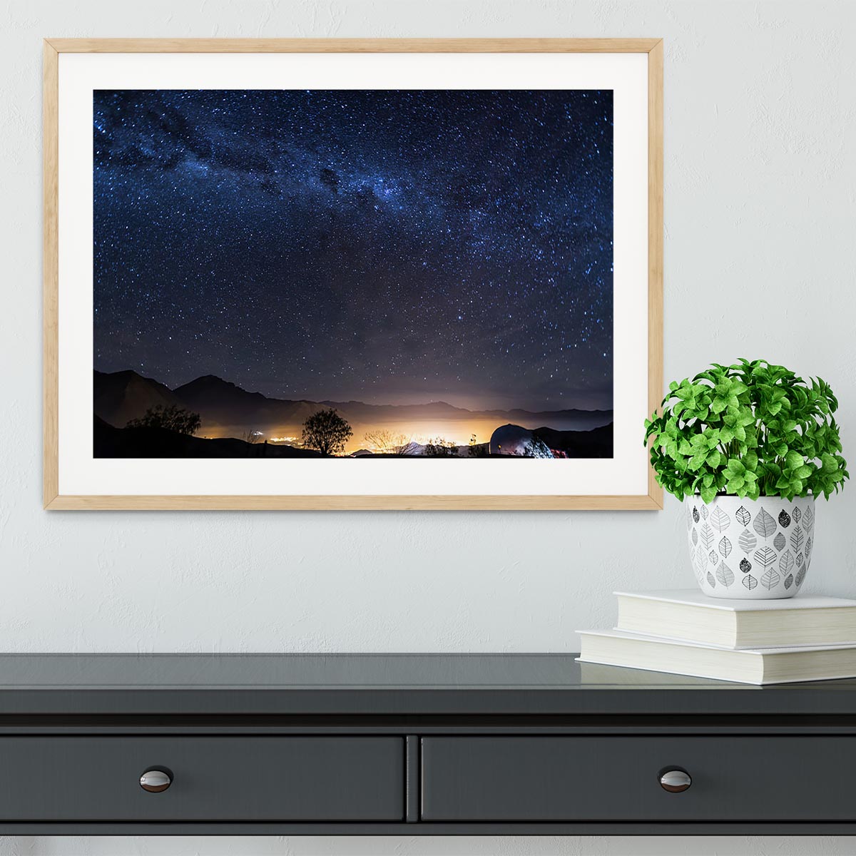 Milky Way over the Elqui Valley Framed Print - Canvas Art Rocks - 3