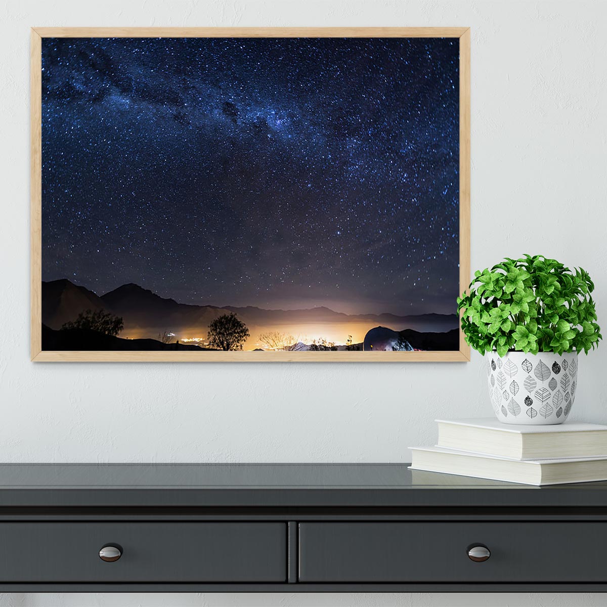 Milky Way over the Elqui Valley Framed Print - Canvas Art Rocks - 4