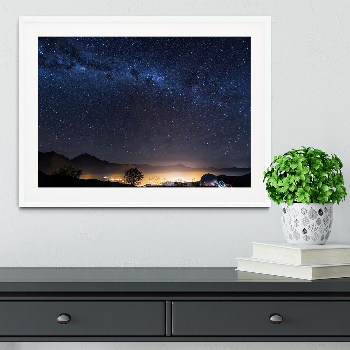 Milky Way over the Elqui Valley Framed Print - Canvas Art Rocks - 5