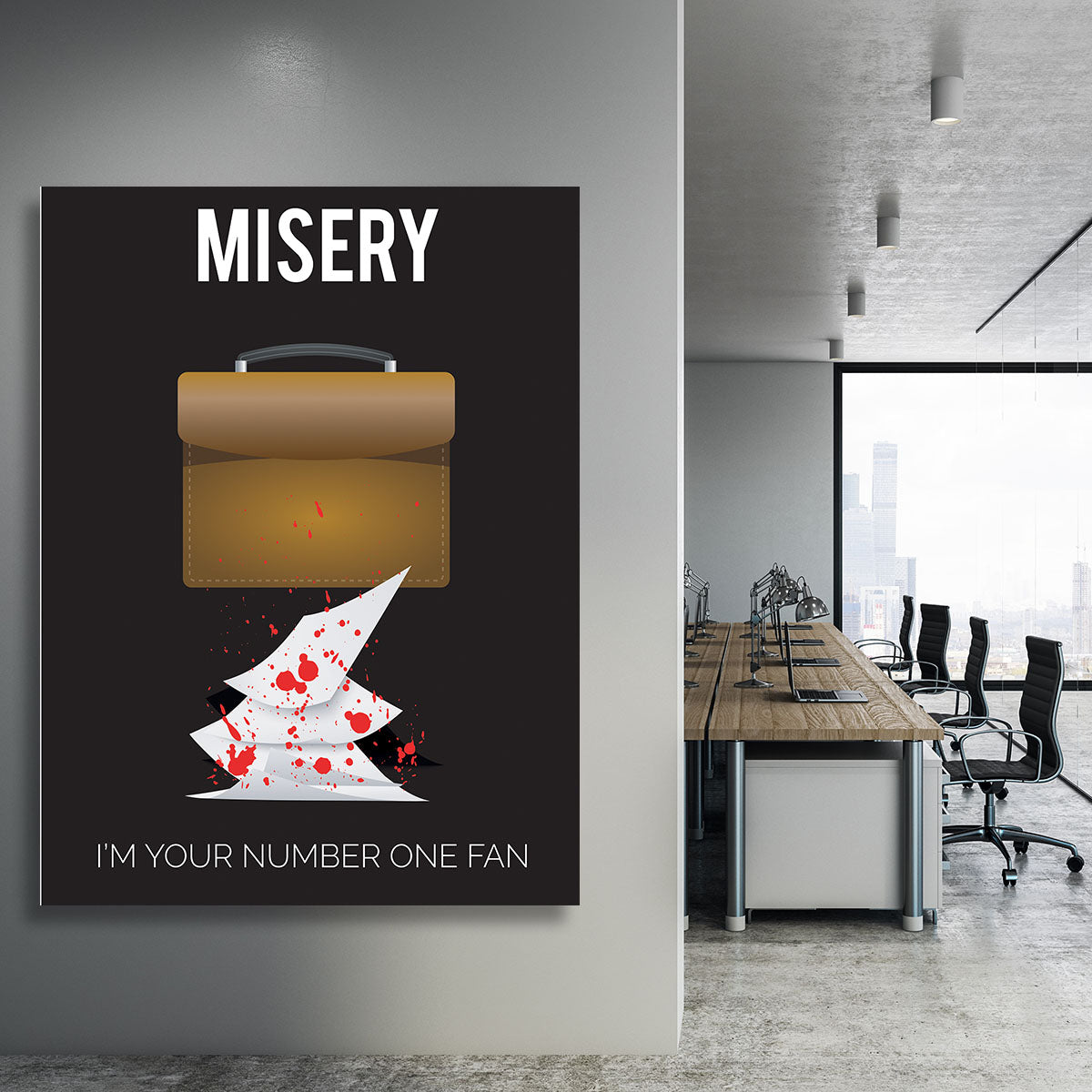 Misery Im Your Number One Fan Minimal Movie Canvas Print or Poster - Canvas Art Rocks - 3