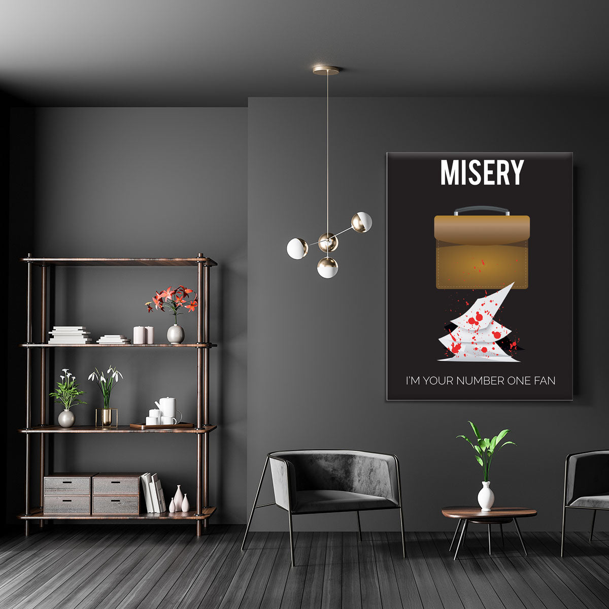 Misery Im Your Number One Fan Minimal Movie Canvas Print or Poster - Canvas Art Rocks - 5