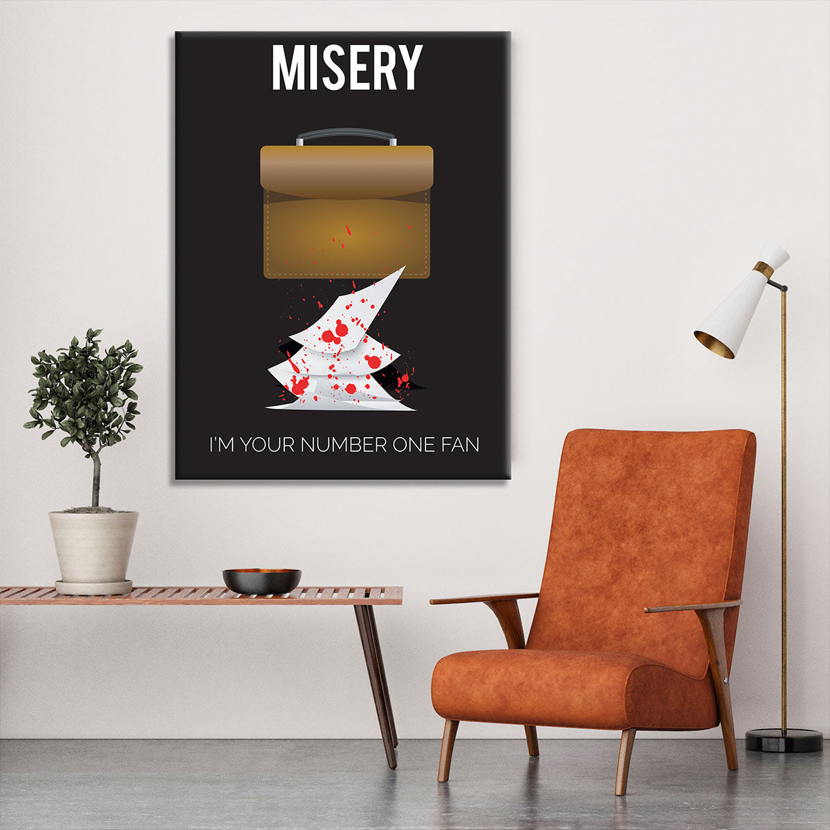 Misery Im Your Number One Fan Minimal Movie Canvas Print or Poster - Canvas Art Rocks - 6