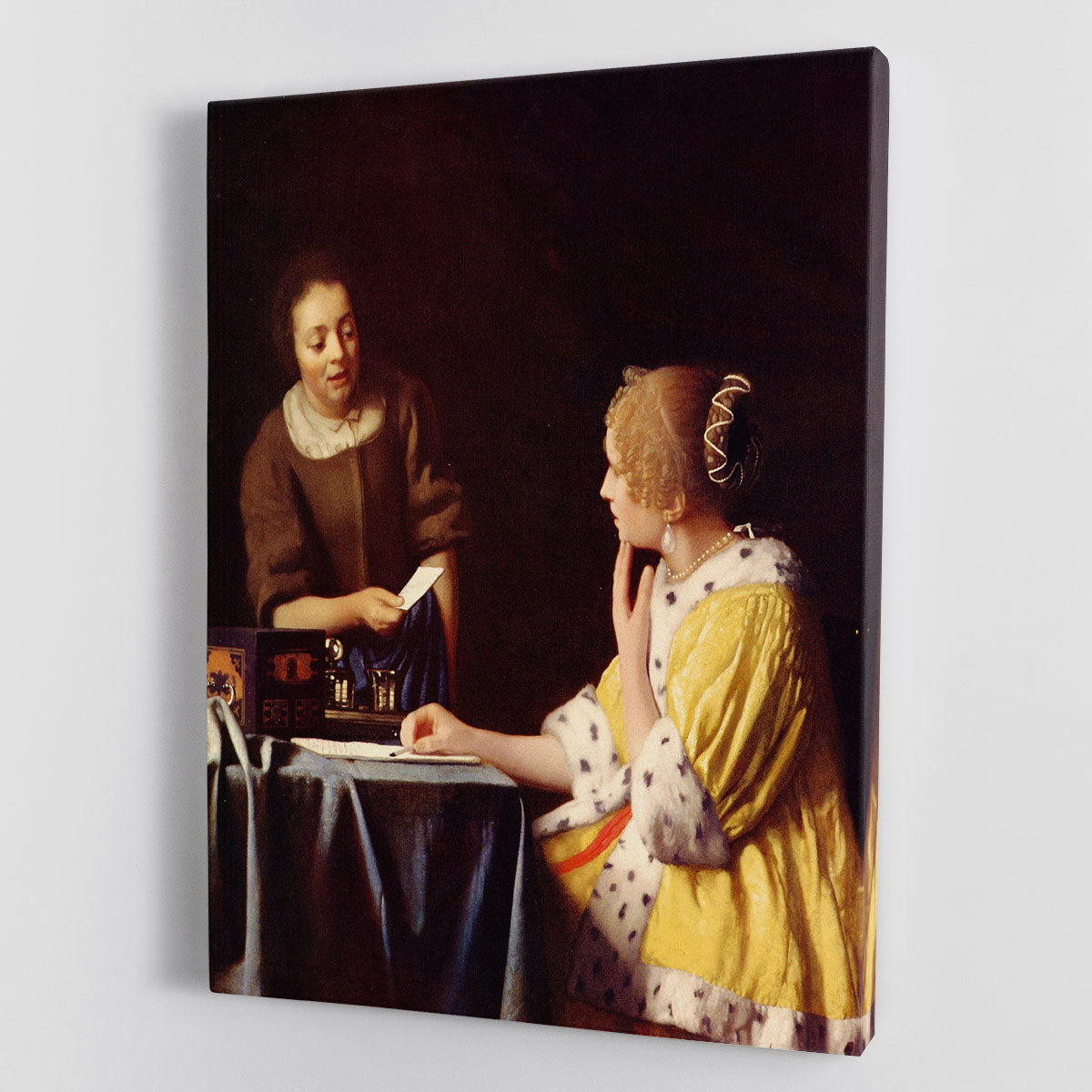 Mistress and maid by Vermeer Canvas Print or Poster - Canvas Art Rocks - 1
