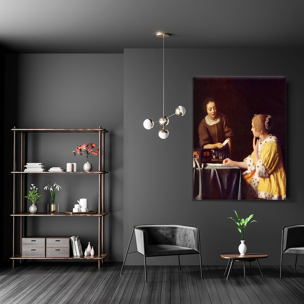 Mistress and maid by Vermeer Canvas Print or Poster - Canvas Art Rocks - 5