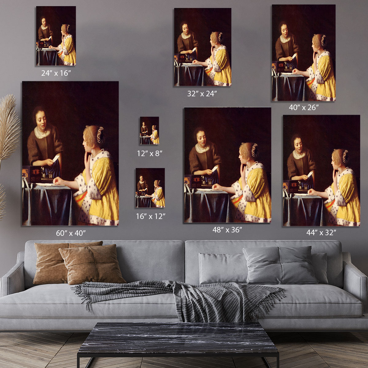 Mistress and maid by Vermeer Canvas Print or Poster - Canvas Art Rocks - 7