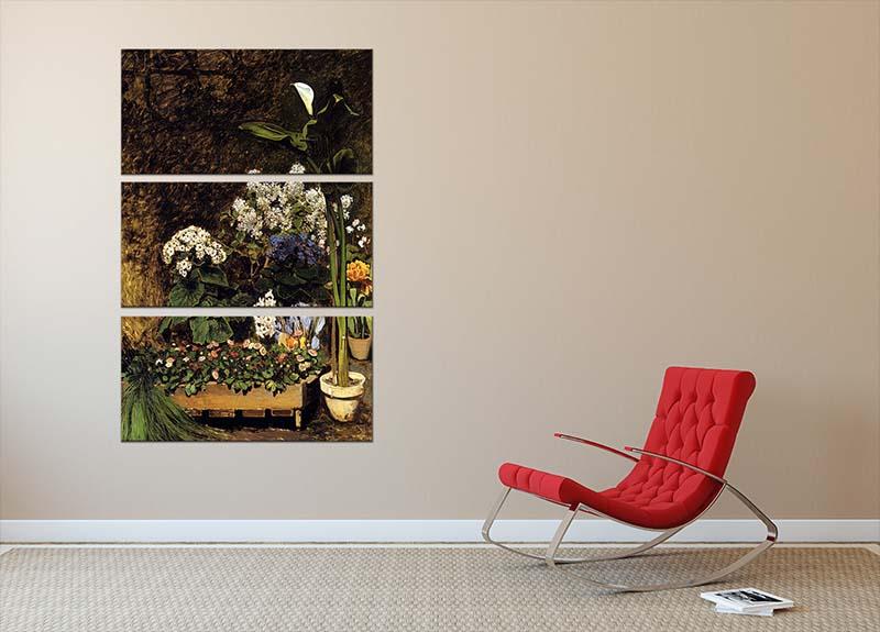 Mixed Spring Flowers by Renoir 3 Split Panel Canvas Print - Canvas Art Rocks - 2