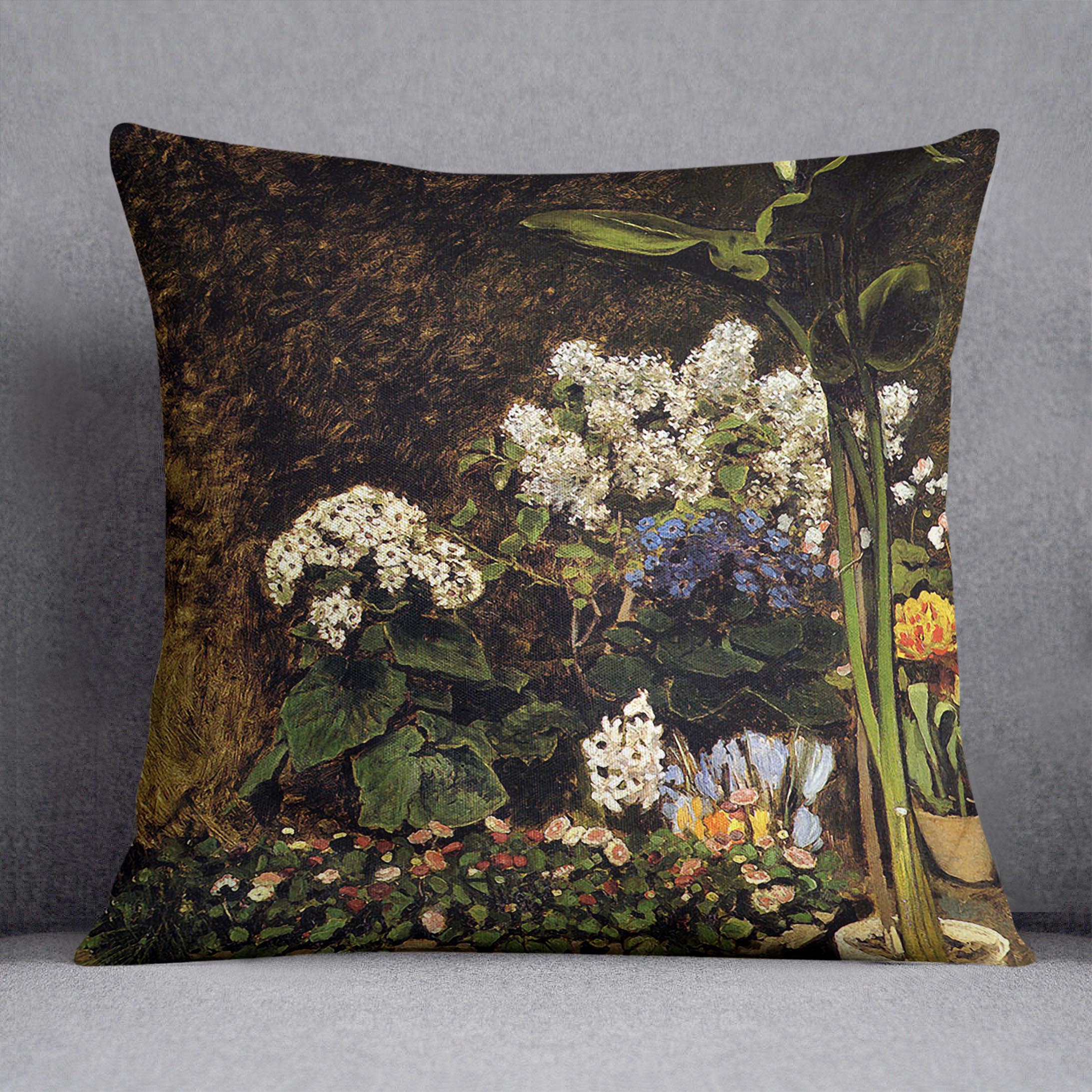 Mixed Spring Flowers by Renoir Cushion