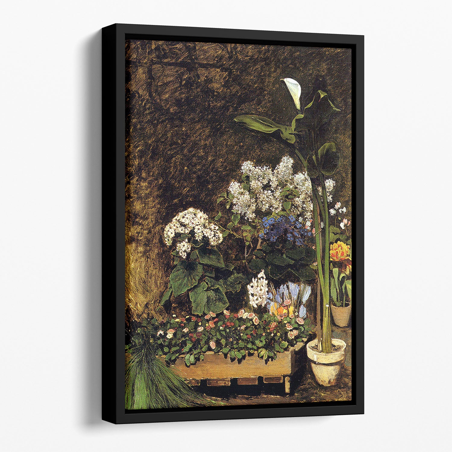Mixed Spring Flowers by Renoir Floating Framed Canvas