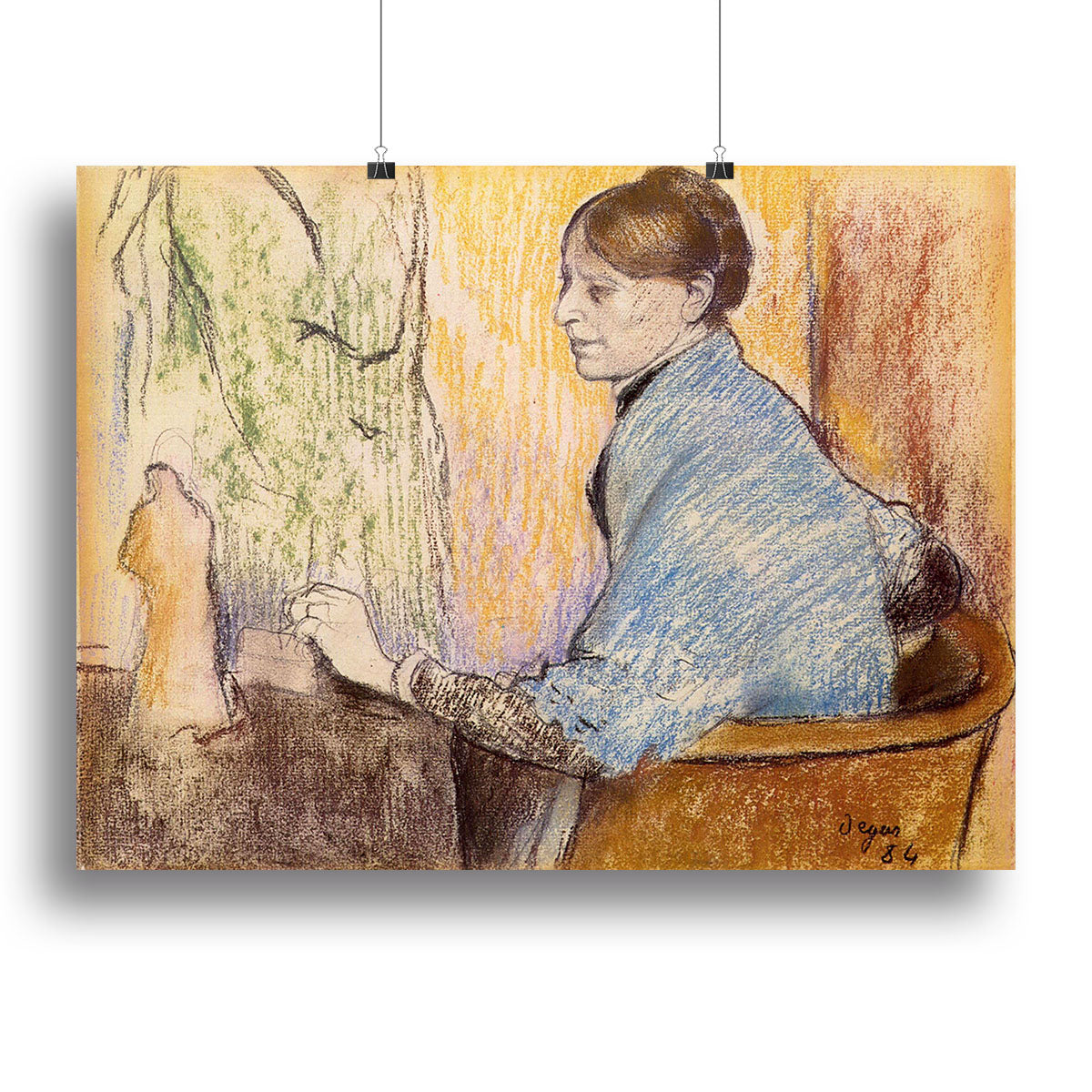Mme Henri Rouart before a statue by Degas Canvas Print or Poster - Canvas Art Rocks - 2