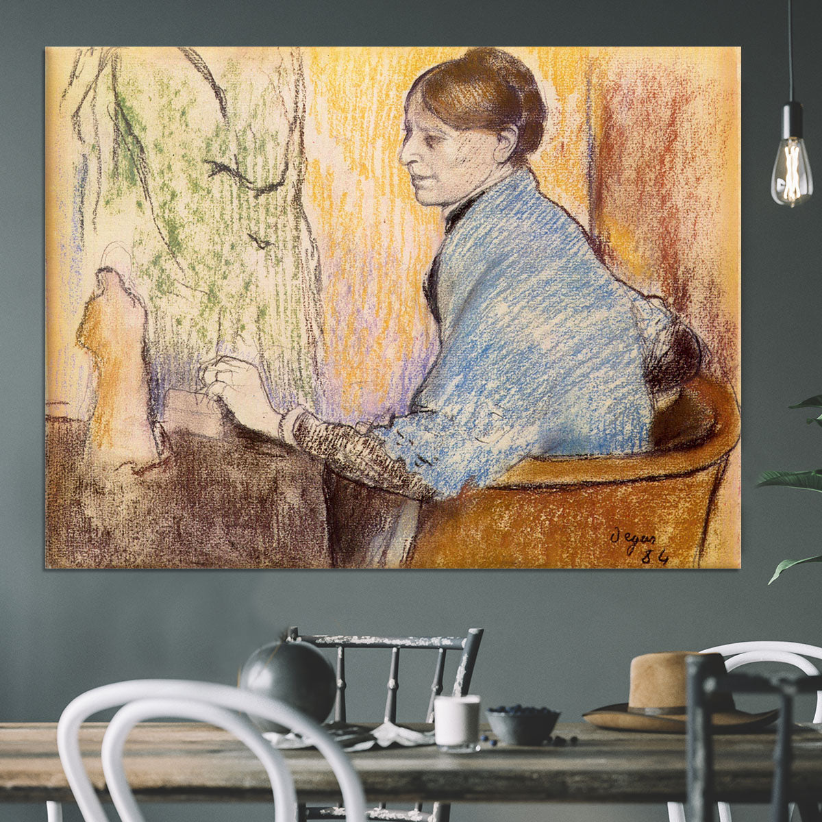 Mme Henri Rouart before a statue by Degas Canvas Print or Poster - Canvas Art Rocks - 3