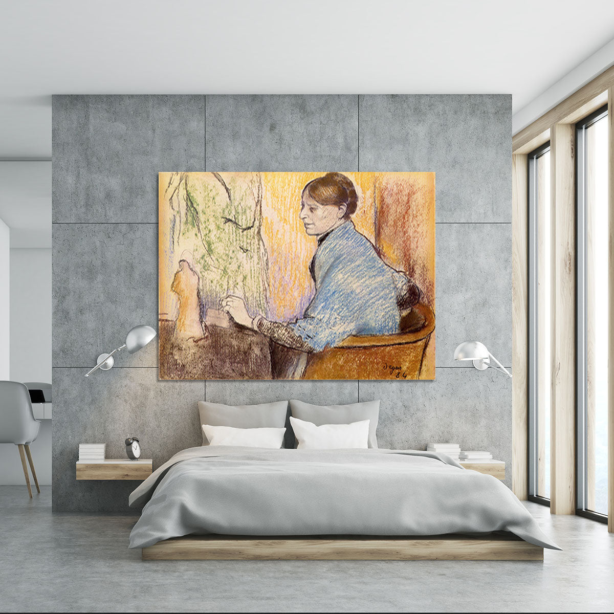 Mme Henri Rouart before a statue by Degas Canvas Print or Poster - Canvas Art Rocks - 5