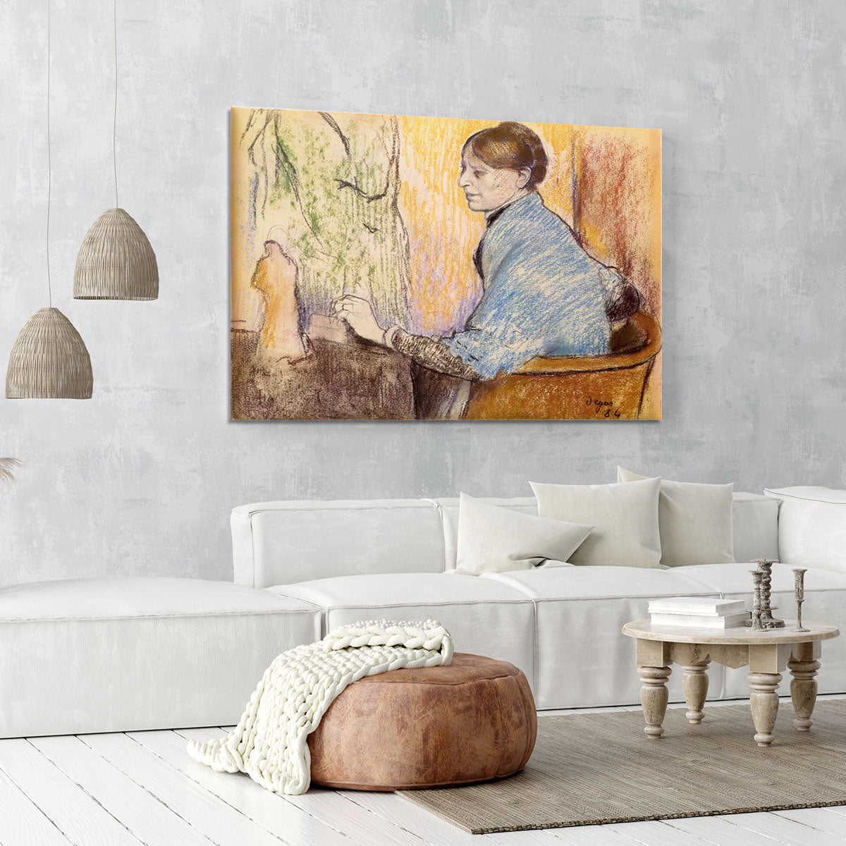 Mme Henri Rouart before a statue by Degas Canvas Print or Poster - Canvas Art Rocks - 6