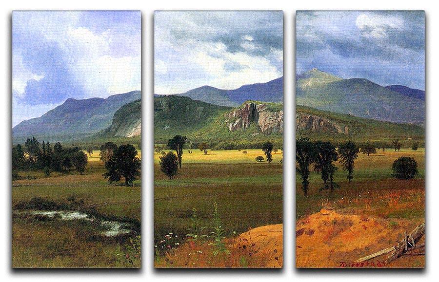 Moat Mountain Intervale New Hampshire by Bierstadt 3 Split Panel Canvas Print - Canvas Art Rocks - 1