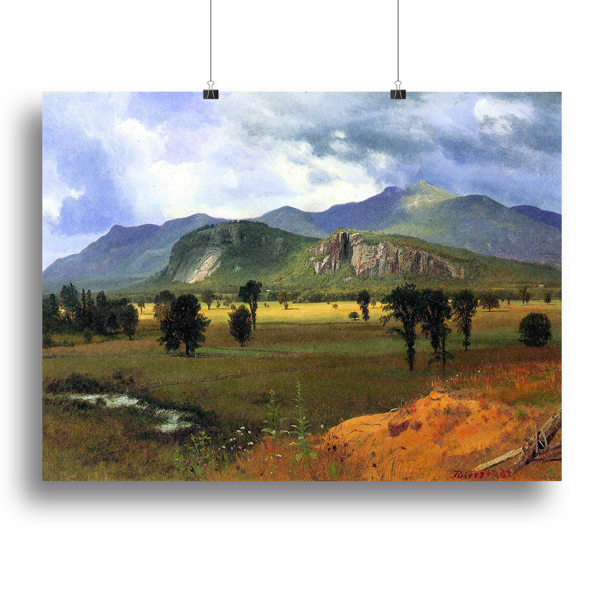 Moat Mountain Intervale New Hampshire by Bierstadt Canvas Print or Poster - Canvas Art Rocks - 2