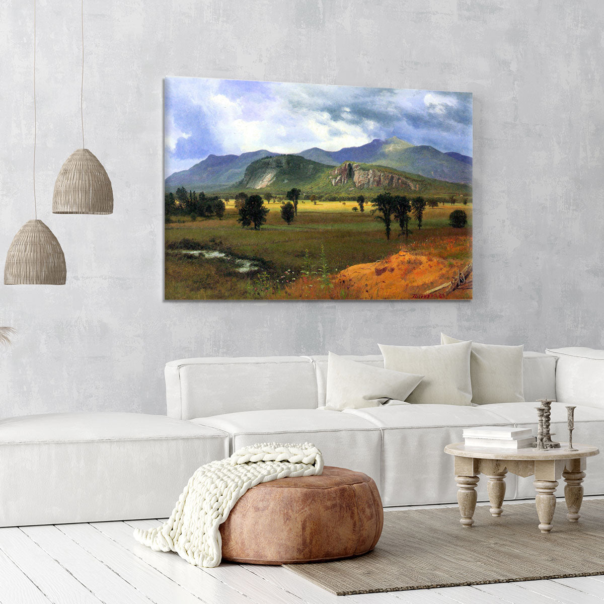 Moat Mountain Intervale New Hampshire by Bierstadt Canvas Print or Poster - Canvas Art Rocks - 6