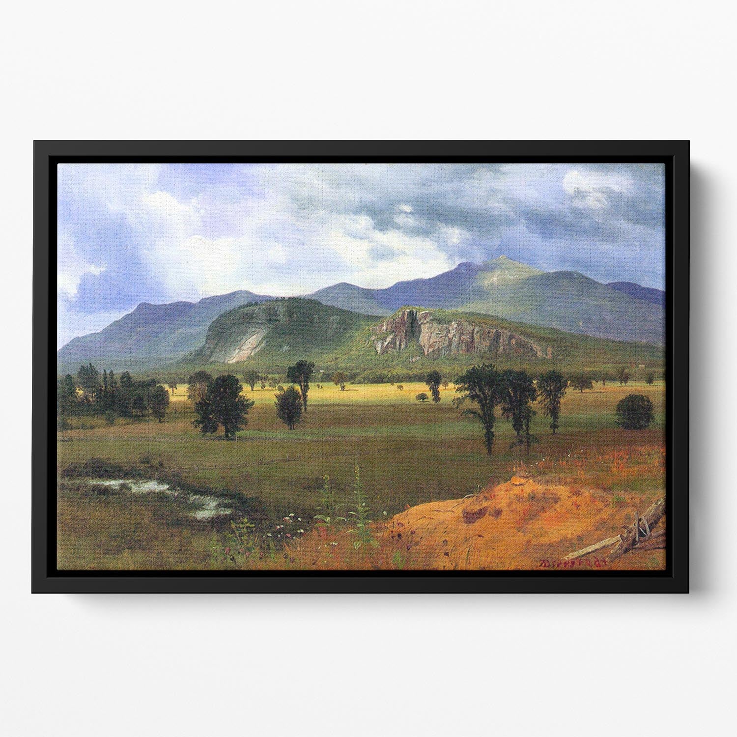 Moat Mountain Intervale New Hampshire by Bierstadt Floating Framed Canvas - Canvas Art Rocks - 2