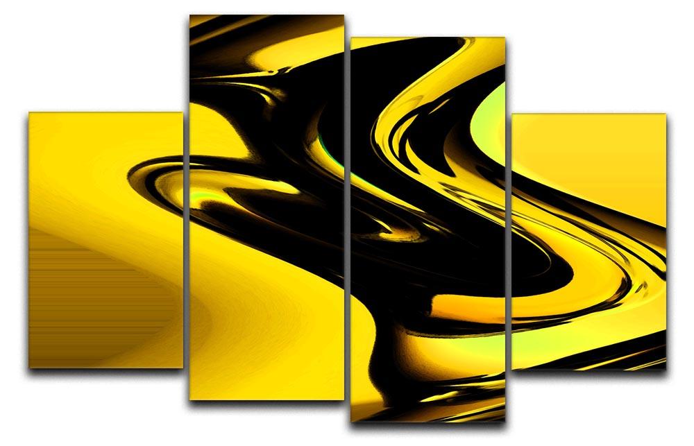 Modern Pop Art Yellow 4 Split Panel Canvas  - Canvas Art Rocks - 1