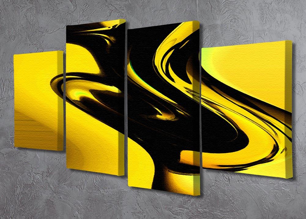 Modern Pop Art Yellow 4 Split Panel Canvas - Canvas Art Rocks - 2