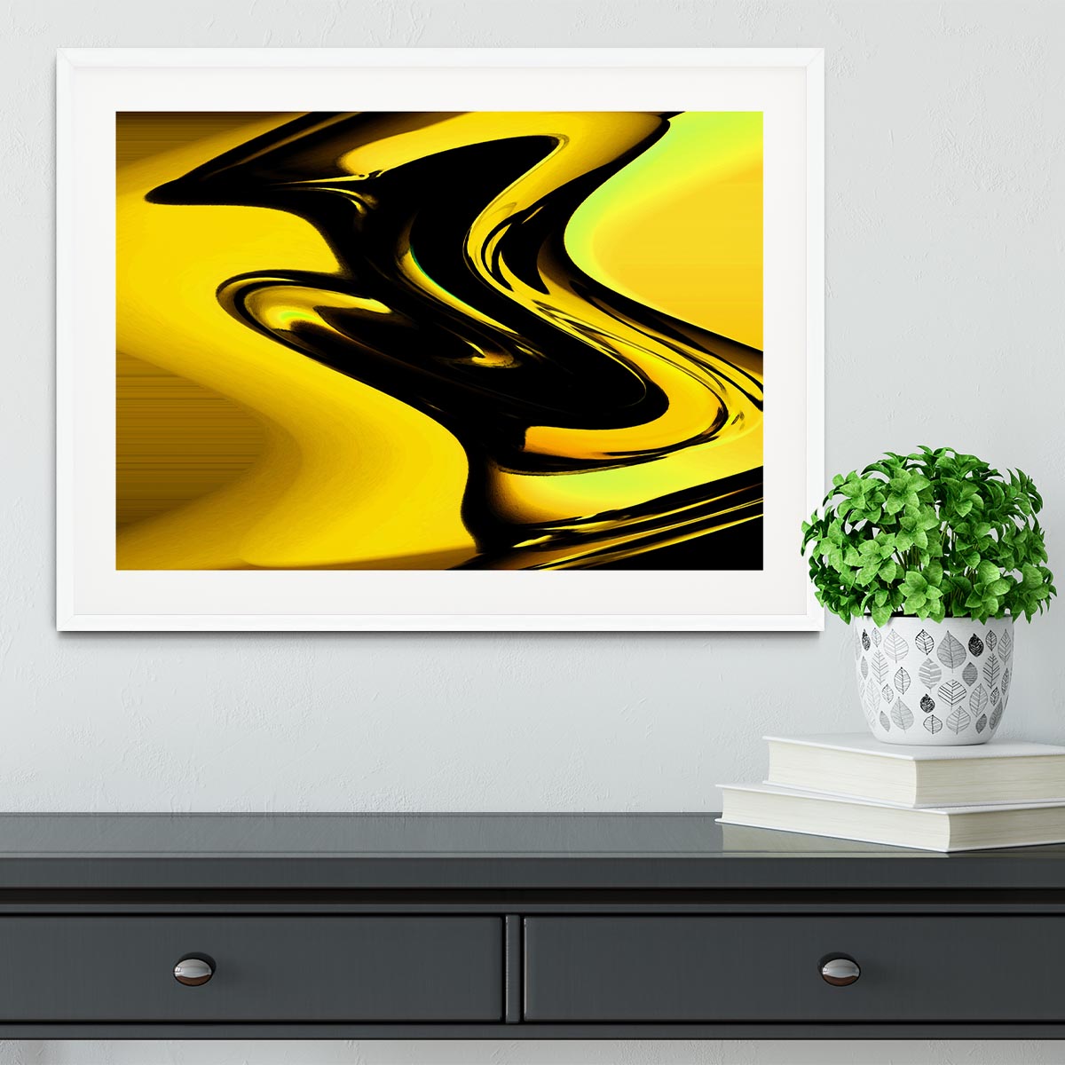 Modern Pop Art Yellow Framed Print - Canvas Art Rocks - 5