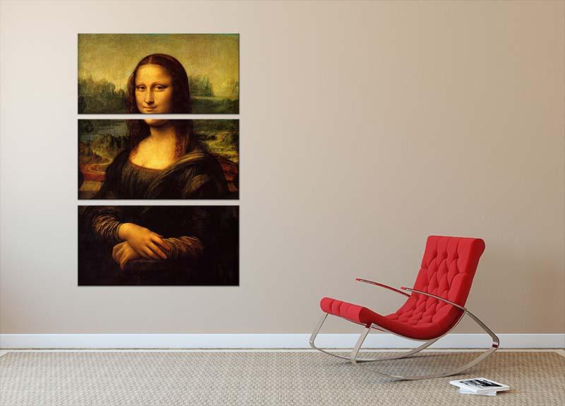 Mona Lisa by Da Vinci 3 Split Panel Canvas Print - Canvas Art Rocks - 2