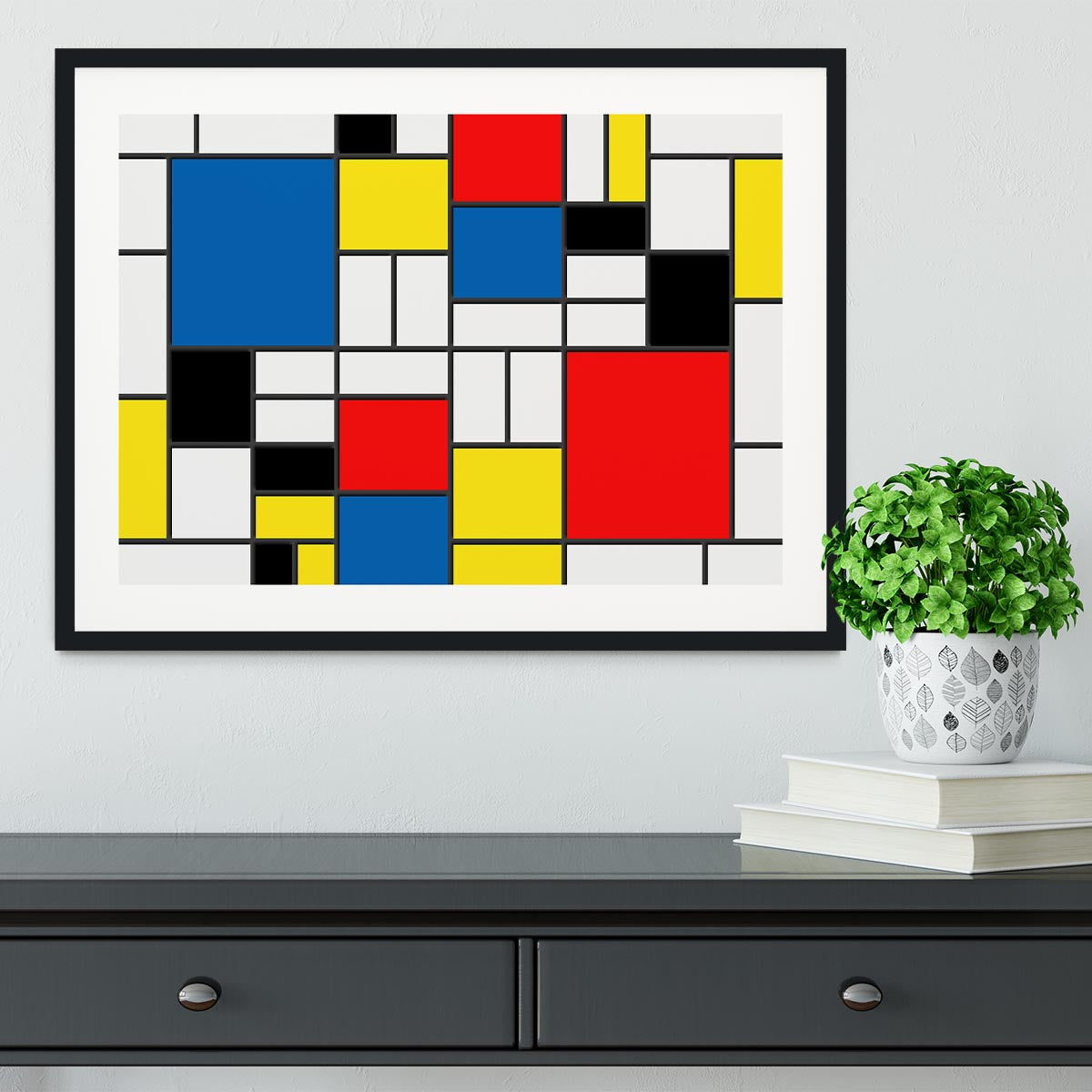 Mondrian Design Framed Print - Canvas Art Rocks - 1