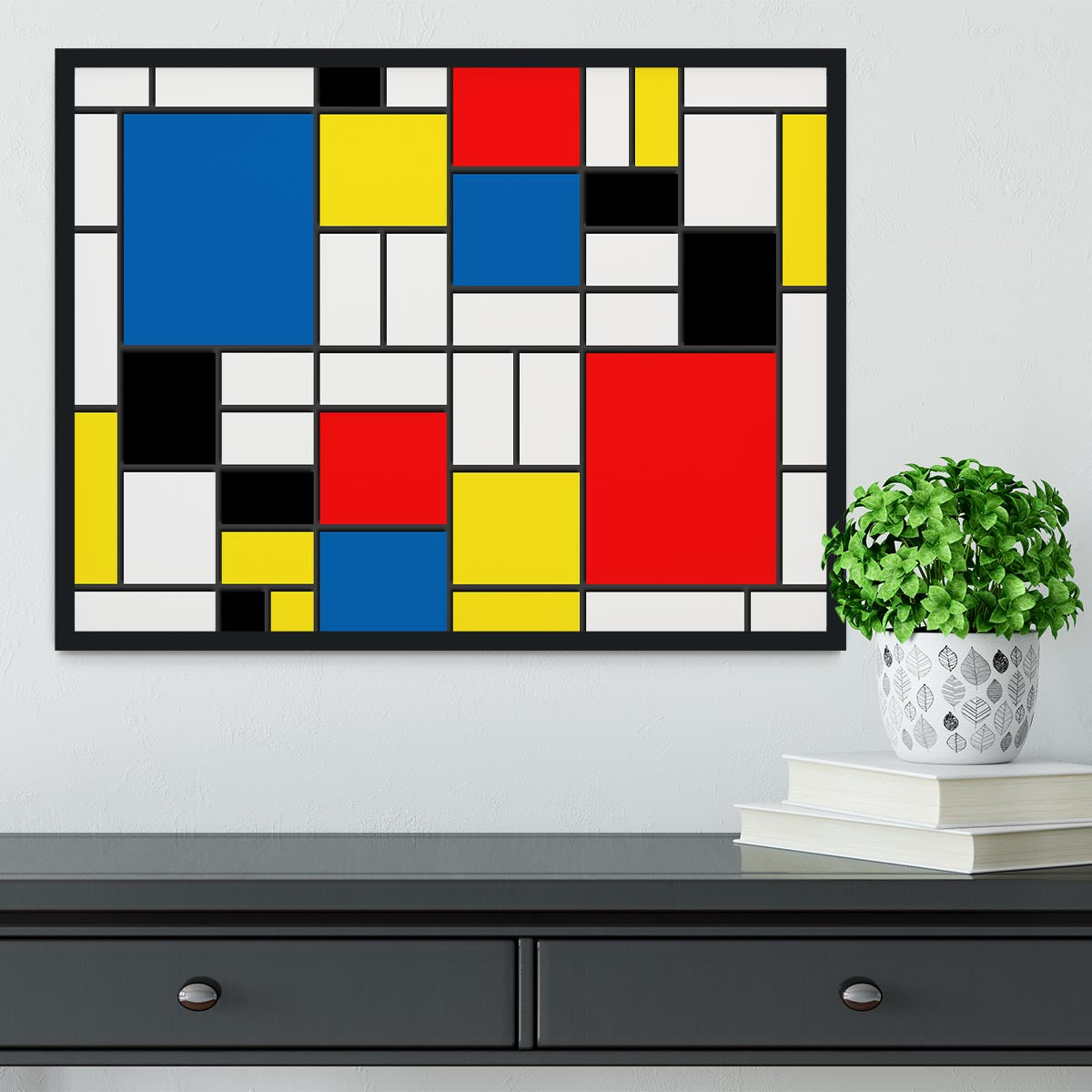 Mondrian Design Framed Print - Canvas Art Rocks - 2