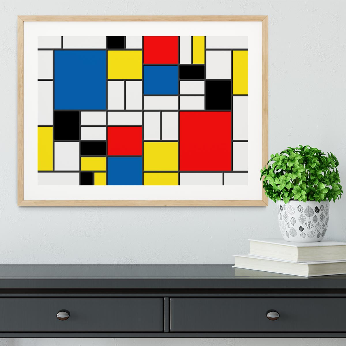 Mondrian Design Framed Print - Canvas Art Rocks - 3