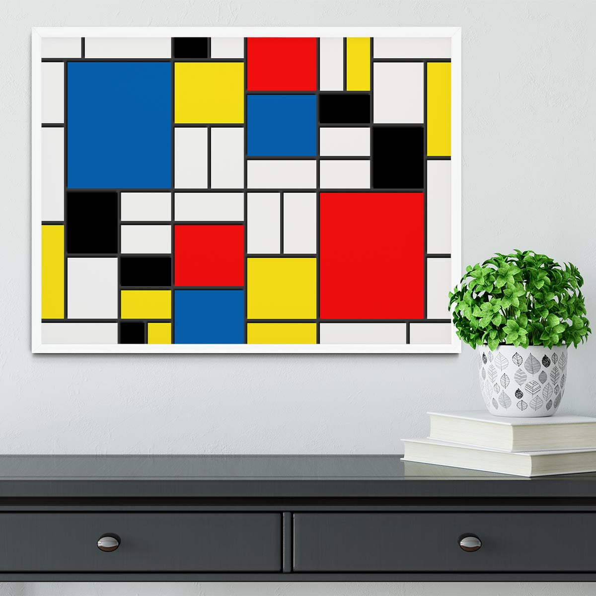 Mondrian Design Framed Print - Canvas Art Rocks -6