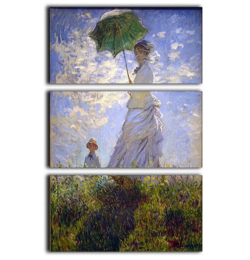 Monet Umbrella 3 Split Panel Canvas Print - Canvas Art Rocks - 1